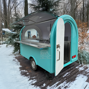 OEM Customized New Design Mobile Stainless Steel Fiberglass <b>Towable</b> Street Fast Food Trailer for Snack Food & Chips USA - Product Image 1