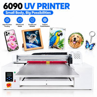 Printer Inkjet UV Flatbed Custom 6090 Multifungsi 3D LED Digital untuk Pena, Botol, Casing Ponsel, Label Kristal