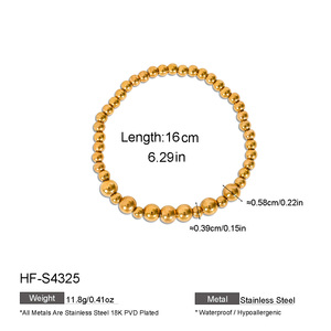 Bracelet élastique demi-lune céleste en perles or et argent, moitié supérieure or, moitié inférieure argent, quatre grands accents dorés, cadeau pour femme - Product Image 5