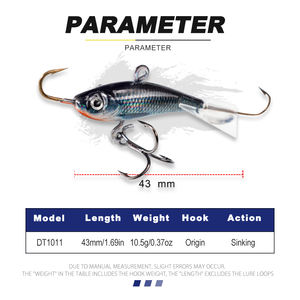 OEM en gros, jig de pêche sur glace 43 mm/10,5 g, leurre coulant <span class=keywords><strong>VIB</strong></span>, appât dur pour brochet, sandre, pêche d'hiver, matériel de pêche japonais - Product Image 2