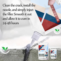Adhésif époxy liquide bicomposant gris clair 500g à séchage rapide, imperméable, pour la réparation des fissures de toitures et de routes, à usage construction