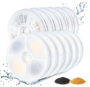 Lot de 12 filtres de <span class=keywords><strong>fontaine</strong></span> pour <span class=keywords><strong>chat</strong></span> de remplacement compatibles avec <span class=keywords><strong>Catit</strong></span> Design Senses Fountain/Flower Fountain/Senses 2.0 Stainless Steel - Product Image 1