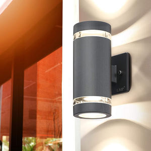 Moderno aluminio gris al aire libre impermeable Exterior montado en la pared porche doble cabeza iluminación Led lámpara de pared - Product Image 3