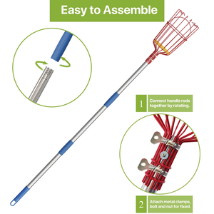 Herramienta para recoger frutas con cesta y mango largo, herramienta para recoger manzanas y naranjas con cesta ajustable de 35 a 65 pulgadas para aguacates - Product Image 4