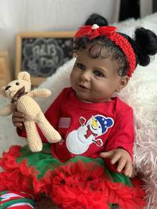 Poupée Reborn <span class=keywords><strong>Anna</strong></span> de 60 cm, costume de rêve africain articulé et souple, après quatre hommes - Product Image 6