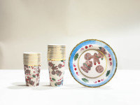 Assiettes jetables vintage haut de gamme pour enfants, en papier de qualité supérieure, en promotion