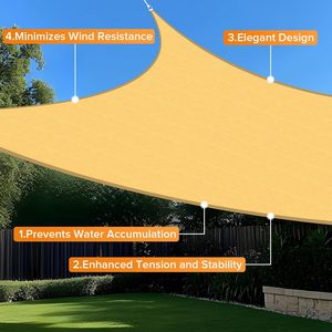 Impermeable HDPE Rectángulo Parasol Vela Toldo Tejido UV Bloqueo Tela Pantalla Resistente al agua Propiedad Jardín Sombreado - Product Image 4