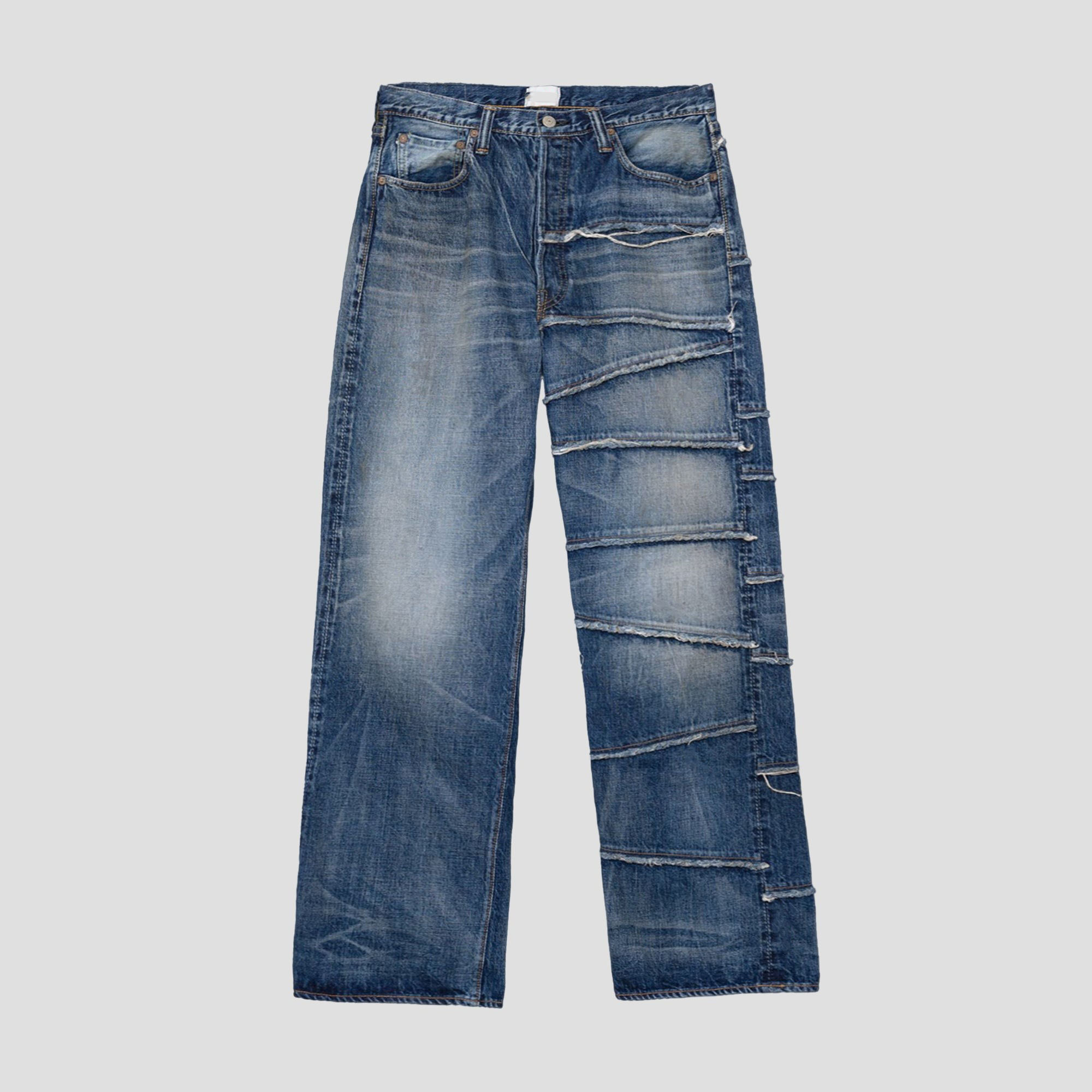 Zhuoyang Garment Denim Pants Men Vintage Wash Cattle Jeans