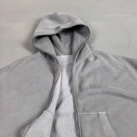 Hoodie Streetwear Entièrement Personnalisé Rose, Fermeture Éclair, Effet Vieilli Délavé, en Molleton Bouclette Français