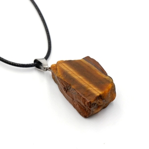 Batu mentah tidak beraturan alami liontin kristal warna-warni kalung batu permata berlian imitasi batu akik mata harimau untuk hadiah uniseks - Product Image 5