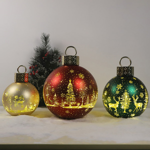 गुआनमी Gm9050 लक्जरी क्रिसमस ग्लास 15 सेमी व्यास ठोस लाल पारा फिनिश होम डेकोर एलईडी लाइट फैक्टरी प्रत्यक्ष बिक्री - Product Image 5