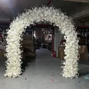 Arrangement de décoration fournitures artificielle Rose hortensia fleur scène événements mariage porte d'entrée toile de fond