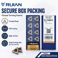 Ruian 16ER/IR AG55 AG60 Tungsten Carbide Threading Insert 22ER/IR ISO/BSPTA CNC/Lathe Turning Tools OEM Yellow PVD Coating