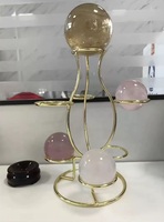 Superbe présentoir de sphère en métal robuste Porte-boule en cristal de marbre Globe Display Room and Office Decor Egg Celestial