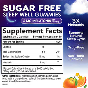 Gummies de mélatonine naturelle pour le sommeil : Contenu personnalisé pour favoriser le sommeil et calmer l'esprit <span class=keywords><strong>sans</strong></span> dépendance aux médicaments - Product Image 6
