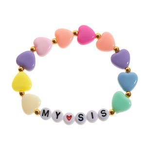 <span class=keywords><strong>Bracelet</strong></span> de perles en forme de lettre en forme de cœur pour femmes, filles et bébés - Product Image 6