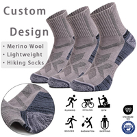 Chaussettes de randonnée légères en laine mérinos, coupe basse, anti-ampoules, unisexes, pour hommes et femmes