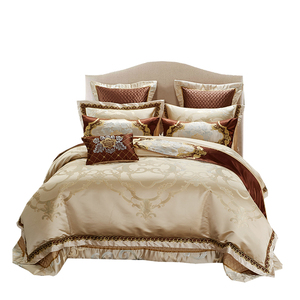 100% Cotton Satin Bộ Đồ Giường Jacquard Bộ 7Pcs Lớp Comforter Nữ Hoàng/Vua Kích Thước In Mô Hình Khăn Trải Giường Linen Lụa Làm Đầy Người Lớn - Product Image 5