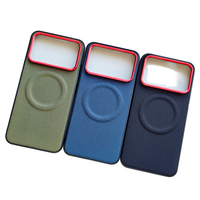 Étui de téléphone magnétique en cuir PU et nylon pour iPhone 17 16 15 Pro Max Plus, protection robuste antichoc avec boutons en aluminium réactifs