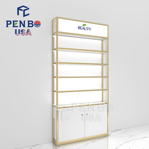 OEM ODM <strong>Retail</strong> Store Perfume <strong>Eyelash</strong> Lash Lipstick Makeup Showcase Perfume Cosmetics Showroom <strong>Display</strong> Shelf With Storage Cabinet