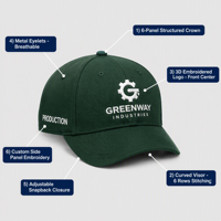 Casquette uniforme personnalisée avec codage couleur du département, logo d'entreprise brodé et nom du département – Vêtements de travail d'entreprise B2B en gros