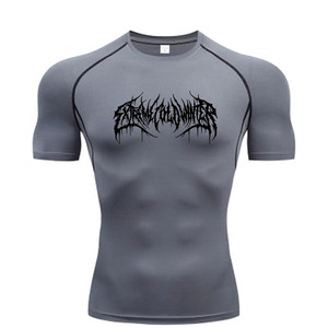 T-shirt Fitness da uomo a manica corta a compressione estiva - Product Image 3