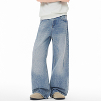 Jeans pour hommes de haute qualité, coupe large, bleu, style designer, coupe droite décontractée, effet délavé - Nouveauté