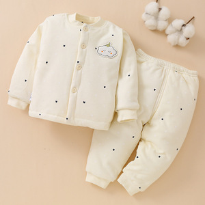 Conjunto de Ropa de Algodón para Bebé, Grueso, de Dos Piezas, Unisex, para Otoño e Invierno - Product Image 1