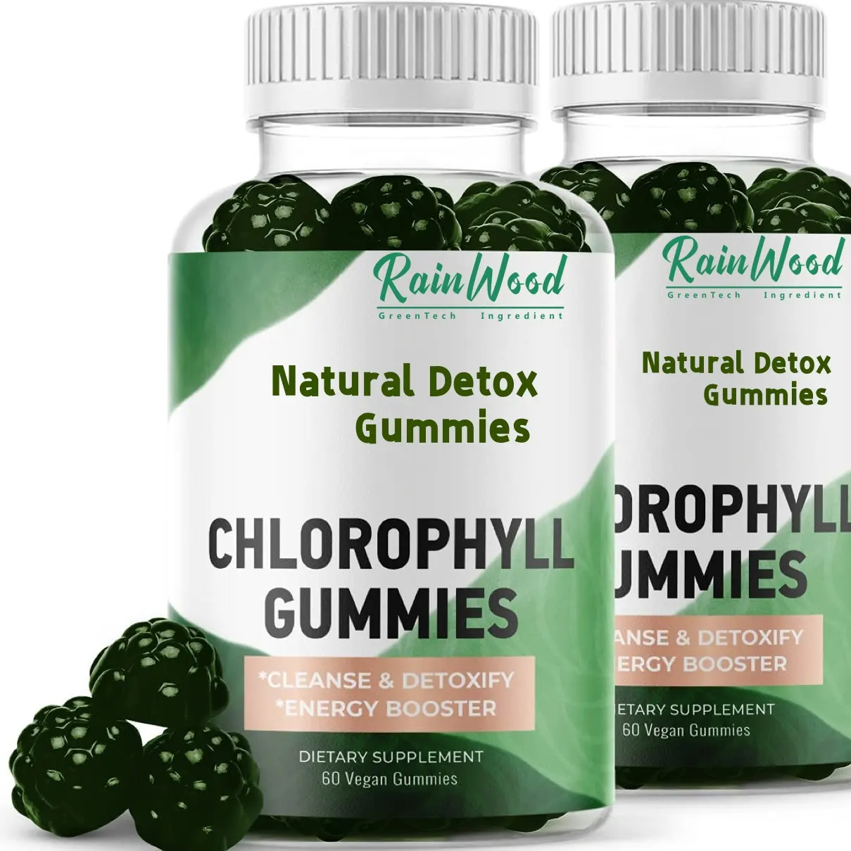 OEM disesuaikan sifat cara Chlorophyllin ekstrak Detox Gummies Chlorophyllin Gummies