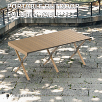 Großhandel MC Marke Moderner Stil Massivholz Klappbarer Stuhl-Tisch-Set Metallrahmen für Outdoor-Möbel Camping-Nutzung Modell JY124