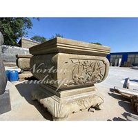 Grands Pots de fleurs en pierre, 30 cm, décor d'extérieur, usage de jardin, granit Antique, marbre, pierres, vente