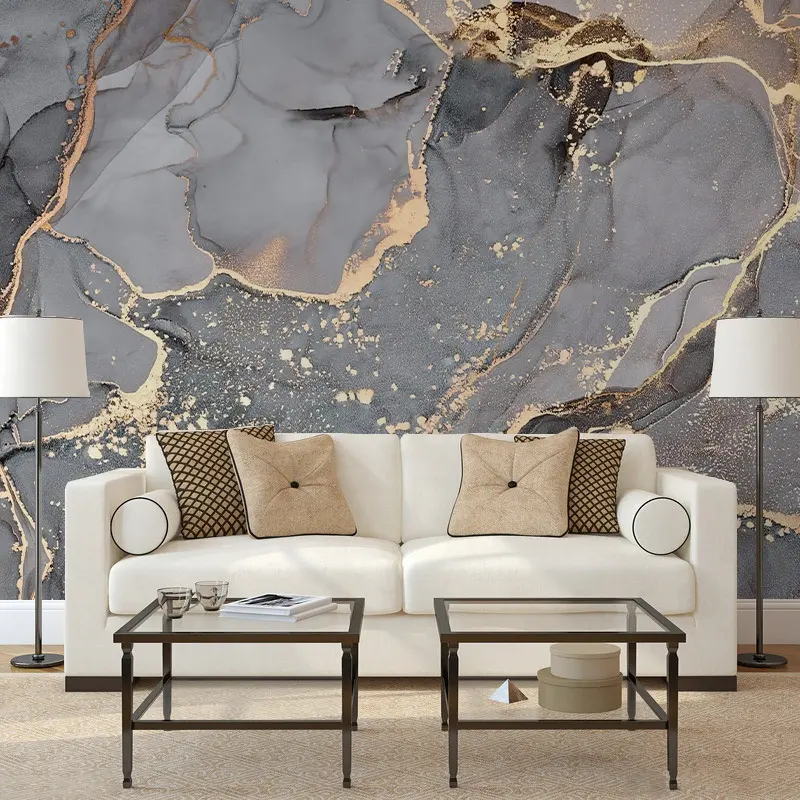Abstract art luxury marble mural wallpaper for sofa bedroom living room decorate