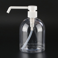 Bouteille en plastique PET transparente pour lotion, 250 ml, 500 ml, conteneur vide pour savon liquide avec pompe, vente en gros