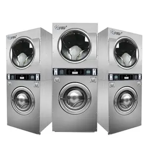 De alta calidad velocidad reina auto-servicio de lavandería lavadora máquina de pila de lavadora y secadora