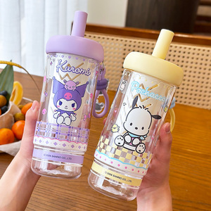Botella de agua de plástico Zuo Mu My Melody con pajita y cuerda para transportar, libre de BPA, para niñas, regalo de regreso a clases 2026 - Product Image 2