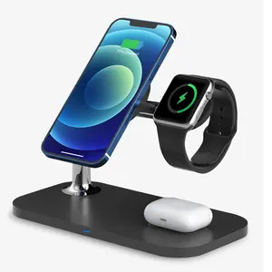 Qi wireless 15W Fast 3 in 1 Magnetic Wireless Charger Upgrade 3 in 1 Phone Stand Holder Wireless Charger for iPhone 13 series
