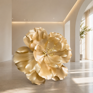Escultura <span class=keywords><strong>Gigante</strong></span> de Flor de Espuma EVA Dorada Hecha a Mano, Decoración para Bodas, Navidad, Fondo para Eventos en Centros Comerciales, Exhibición en Escaparates, Venta al Por Mayor - Product Image 3