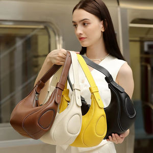 Elegante 2025 Mujeres Underarm Crescent Bolso de cuero Vintage Niche Crossbody Bolso de hombro - Product Image 1