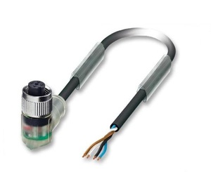 Presse-étoupe Bimed M12 x 1,5 mm fileté 	 Connecteur m12, prise du panneau arrière 	 Câble 18 AWG avec connecteur M12 2 broches - Product Image 2