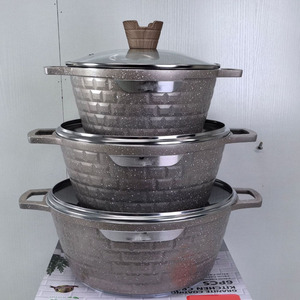 Lot de 6 grandes marmites en aluminium antiadhésives pour cuisinière à induction, grande capacité, 32-36-40 cm - Product Image 1