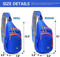 Sac bandoulière en polyester avec logo personnalisé, imperméable, petit sac à bandoulière unisexe, sac de poitrine, sac à dos de jour avec poche latérale en mesh, sac de sport