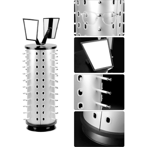 360 סיבוב מעלות משקפי שמש תצוגה מתלה שולחן מרובע לוח עבור סגסוגת אלומיניום עמיד פלסטיק לתצוגה חנות - Product Image 3