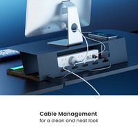 Support de moniteur de jeu RVB STB29-01 organisateur de bureau support d'ordinateur plateau de câbles étagère pour ordinateur portable Compatible avec l'éclairage ARGB