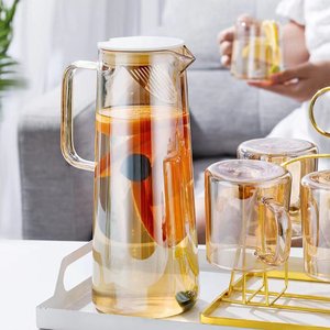 Hàng mới về bình thủy tinh <span class=keywords><strong>2025</strong></span> có nắp đậy bình thủy tinh chịu nhiệt có tay cầm cho đồ uống nóng/lạnh-bia lạnh, nước trái cây - Product Image 3