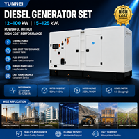 Direkt ab Werk Geräuscharmes Yunnei Dieselaggregat 15kVA 12kW für Familiengebrauch 50Hz 60Hz Wassergekühlt mit Bürstenlosem Alternator