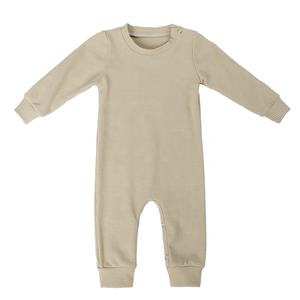 Pelele de algodón acanalado de manga larga para recién nacido, mono con botones a presión, venta al por mayor - Product Image 2