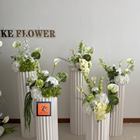 Hochwertiger Natürlicher Grüner Anthurium Calla-Lilien-Blumenstrauß Tischdekoration Künstliche Seidenblumen-Kugel Hochzeitsblumenarrangement