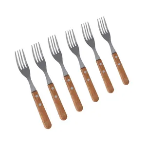 Ensemble de couverts en métal de qualité étonnante-Cuillères et fourchettes avec manche en bois pour la maison, hôtel, restaurant, accessoires de cuisine en Inde - Product Image 1