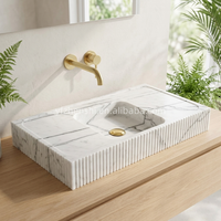 Lavabo rectangulaire en marbre blanc Xiang Xuemei, vente en gros, directement de l'usine, personnalisable, lavabo en marbre pour hôtel