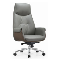 Chaise de bureau exécutive en cuir moderne, minimaliste, élégante et confortable, design inclinable, réglable en hauteur, dossier haut, pour bureaux